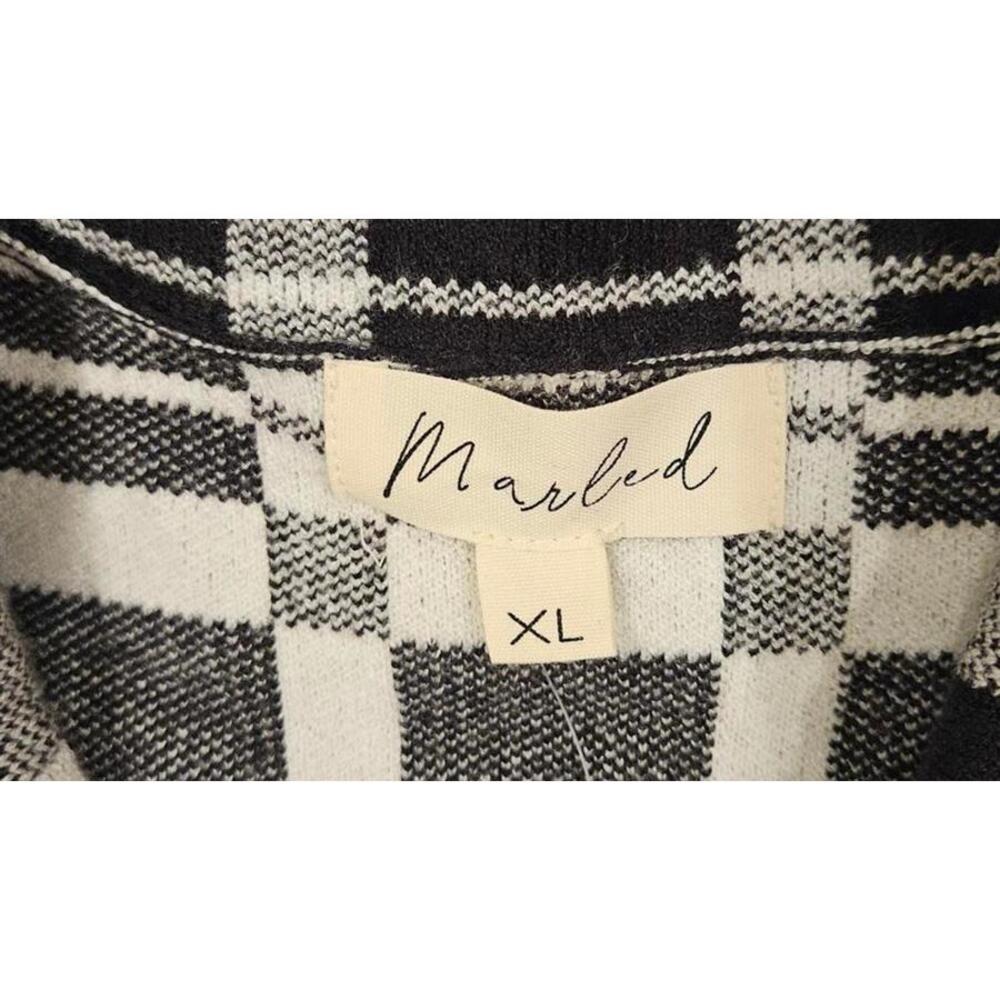 Nwt Marled Black and White Plaid Women's Sweater Vest-XL - Picture 4 of 7